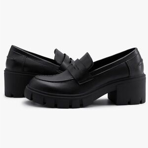 Women's Platform Chunky Loafers Comfortable Slip - size 8